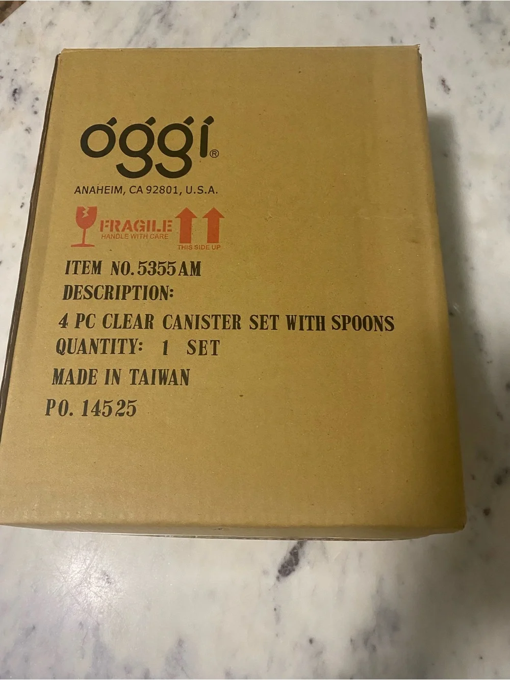 Oggi 4pc Clear Canister Set with Clamp Lids & Spoons